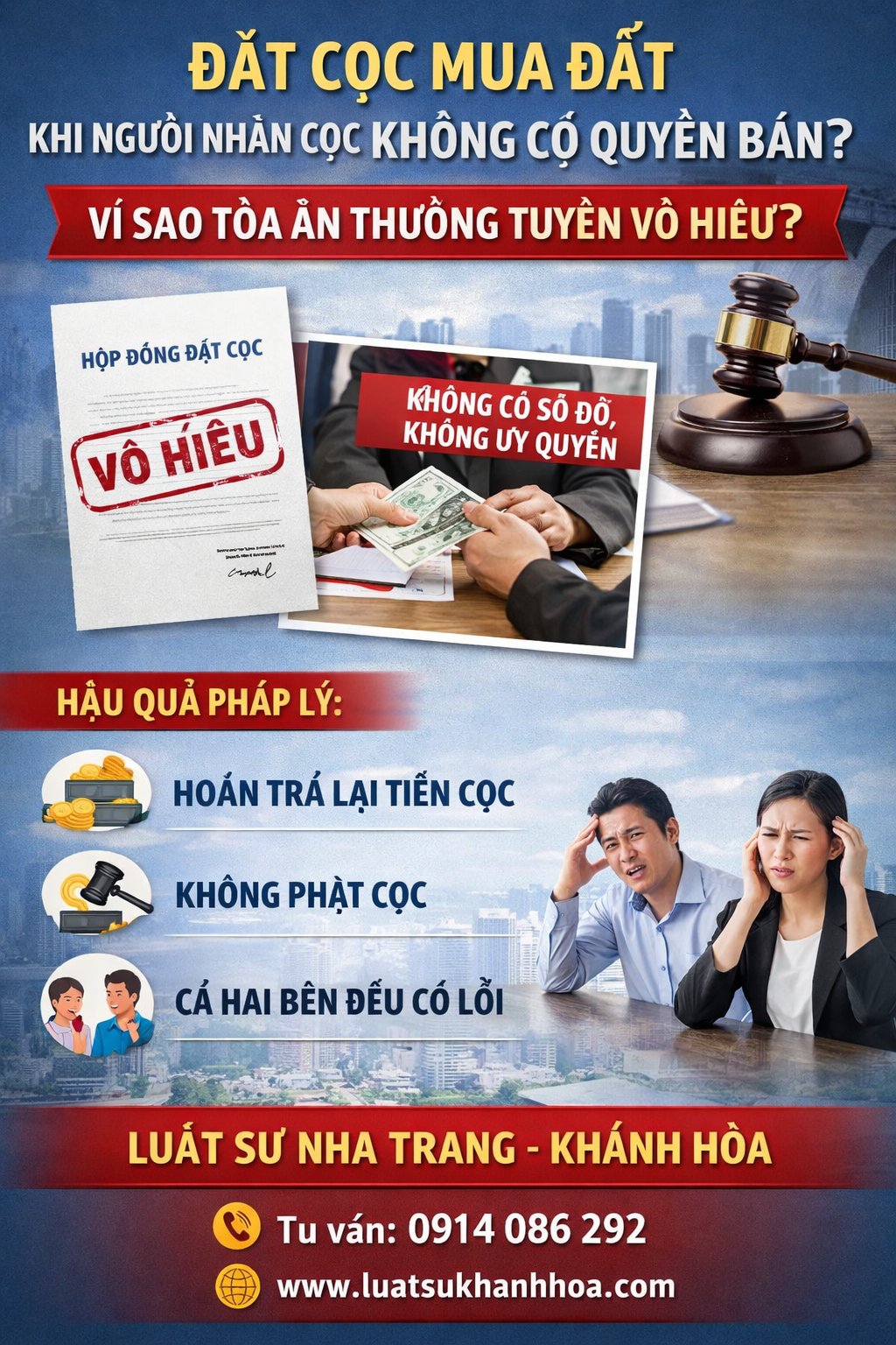 Đặt Cọc Mua Đất Khi Người Nhận Cọc Không Có Quyền Bán: Vì Sao Tòa Án Thường Tuyên Vô Hiệu?